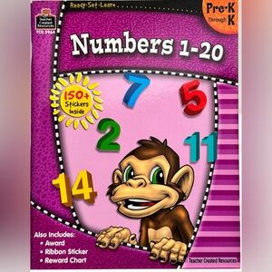 4 Books✨Numbers 1-20, Shapes & Sizes, Alphabet and Preschool Fun Learning Books